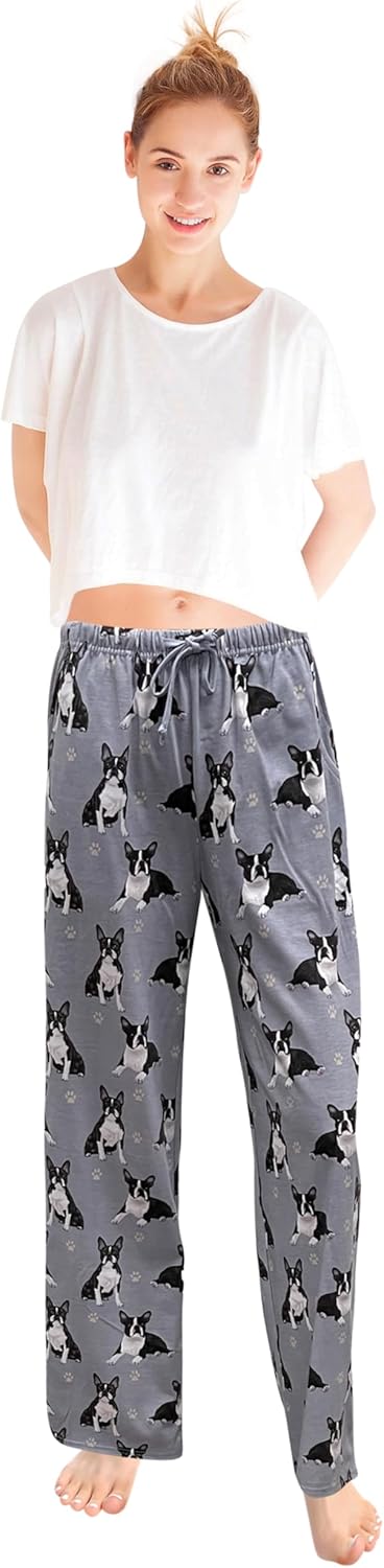 Boston Terrier  Dog ,Pet Lovers  Lounge Pants - Dog Pajama Pants Bottoms -Ultra premium quality