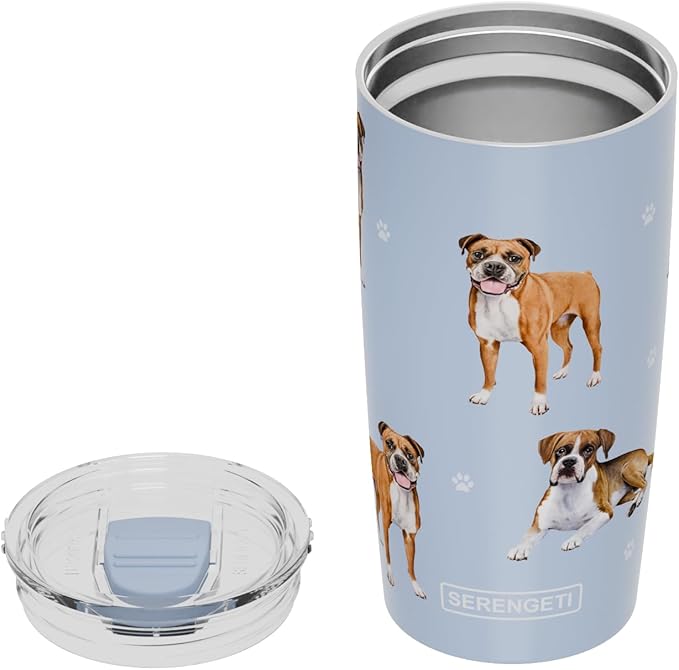 Boxer Lovers 20 Oz. Stainless Steel, Vacuum Insulated Tumbler with Spill Proof Lid - 3D Print - Insulated Travel mug for Hot or Cold Drinks (Boxer Tumbler)