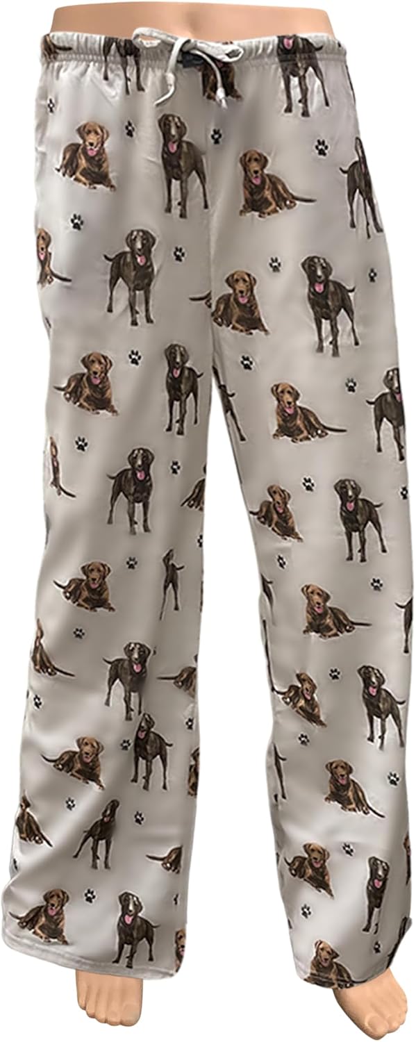 Chocolate Lab Dog Lovers Unisex Cotton PJ Bottoms – Super Soft and Comfortable – men and women