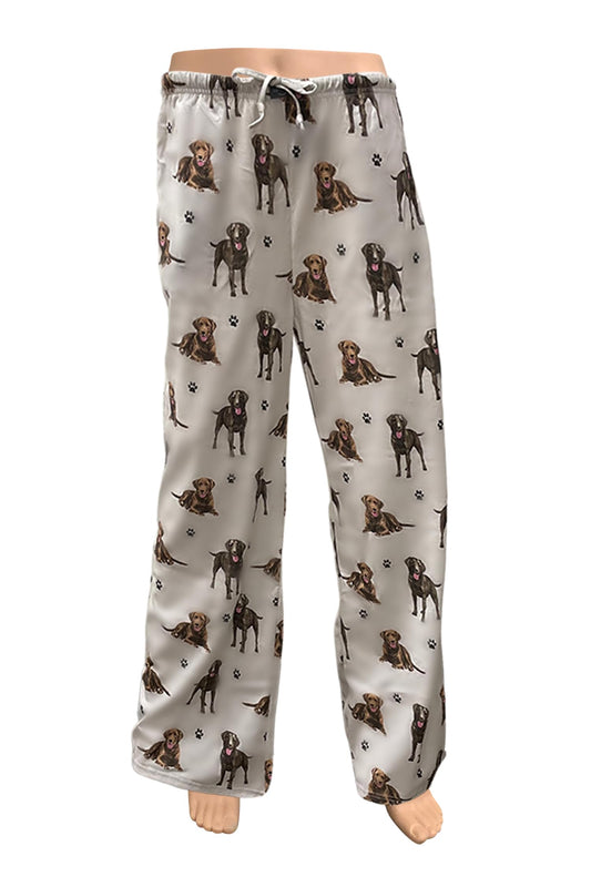 Chocolate Lab Dog Lovers Unisex Cotton PJ Bottoms – Super Soft and Comfortable – men and women