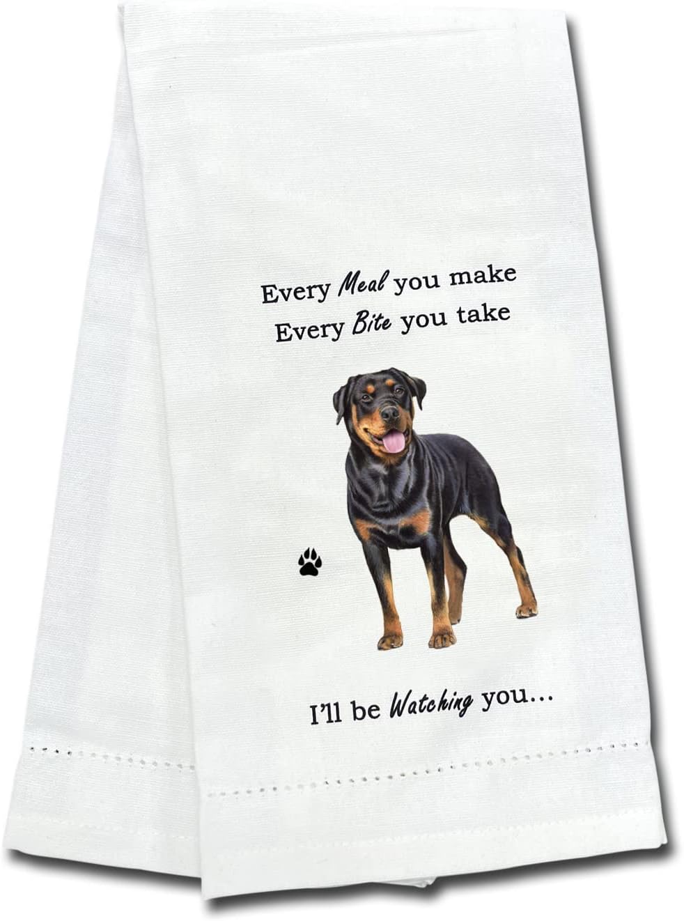 Rottweiler Dogs lover Kitchen Towel - Tea Towels Highly Absorbent - Reusable - Quick Drying - 100% Natural Cotton