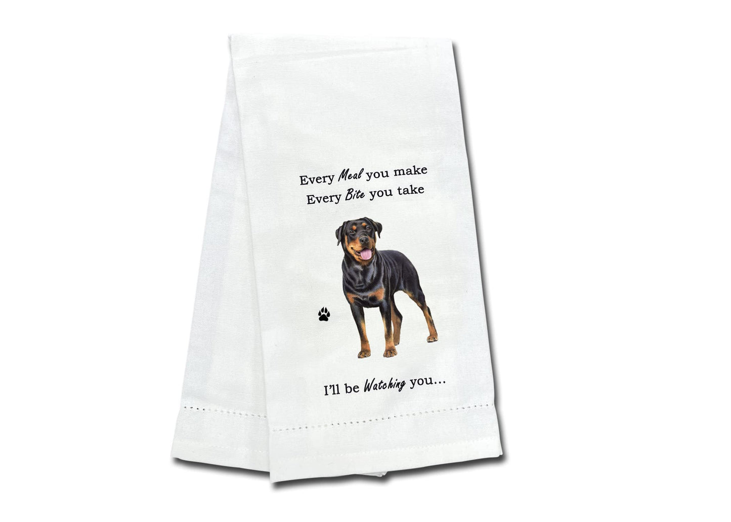 Rottweiler Dogs lover Kitchen Towel - Tea Towels Highly Absorbent - Reusable - Quick Drying - 100% Natural Cotton
