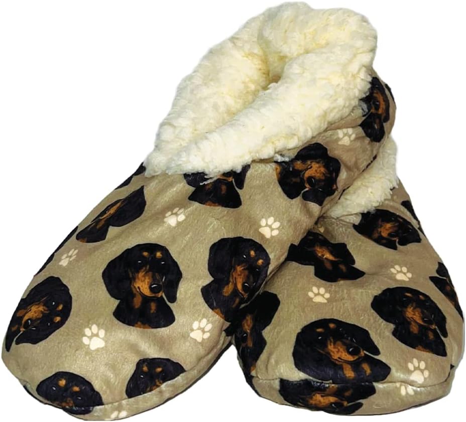 Dachshund black Lovers Soft Slippers - One Size Fits Most - Cozy House Slippers - Non Skid Bottom