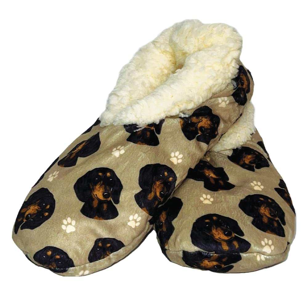 Dachshund black Lovers Soft Slippers - One Size Fits Most - Cozy House Slippers - Non Skid Bottom