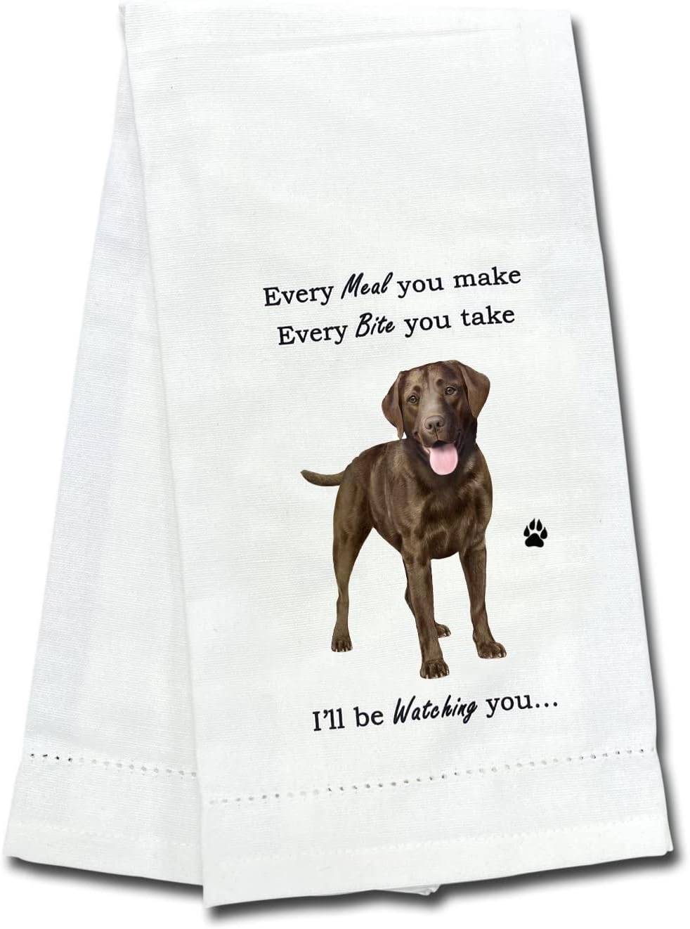 CHOCOLATE LABRADOR Lovers Kitchen Towel- Tea Towel -Soft Highly Absorbent- CHOCOLATE LABRADOR - Reusable - Quick Drying - 100% Natural Cotton