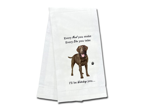 CHOCOLATE LABRADOR Lovers Kitchen Towel- Tea Towel -Soft Highly Absorbent- CHOCOLATE LABRADOR - Reusable - Quick Drying - 100% Natural Cotton