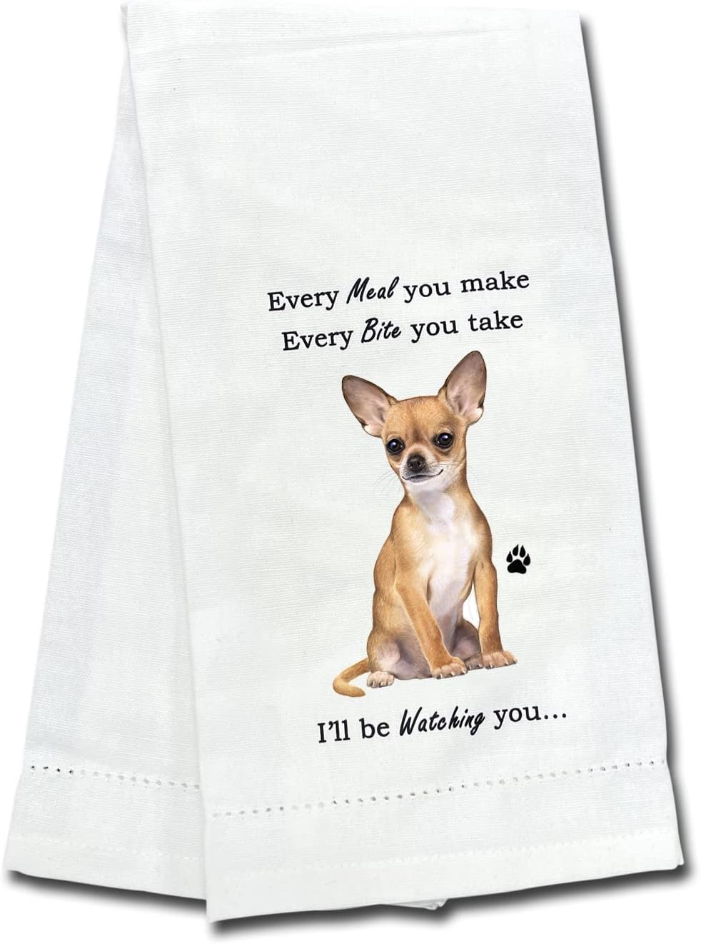 Tan Chihuahua Dog Lover Kitchen Towel Tea towel- Soft Highly Absorbent - Reusable - Quick Drying - 100% Natural Cotton