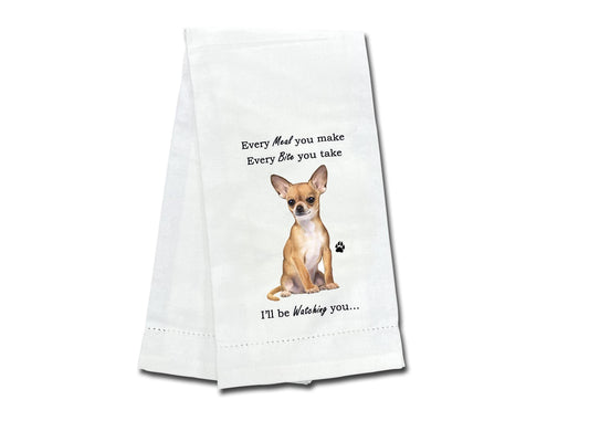 Tan Chihuahua Dog Lover Kitchen Towel Tea towel- Soft Highly Absorbent - Reusable - Quick Drying - 100% Natural Cotton