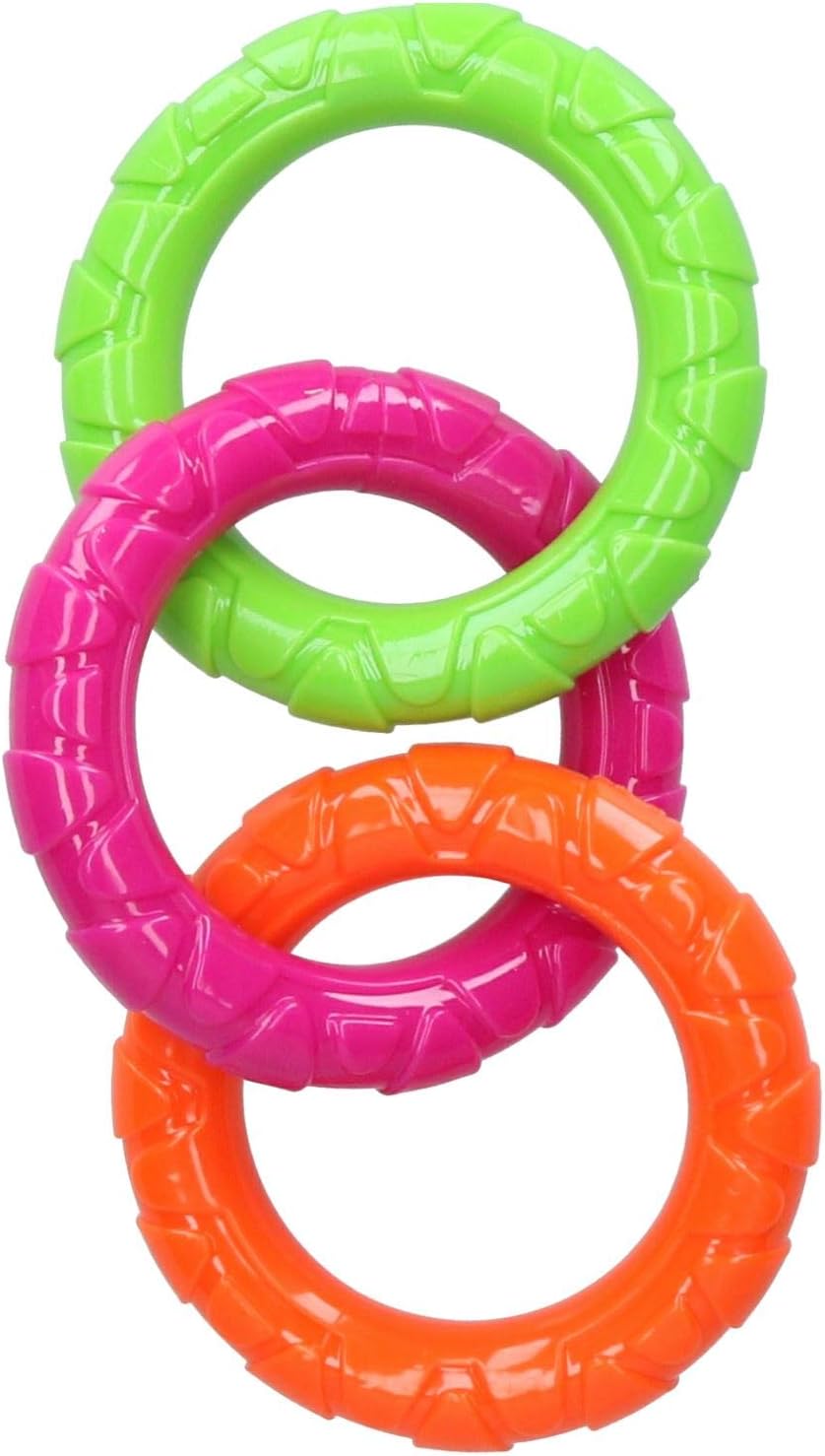 Rosewood Tough Multi-Colour Rings Dog Chew Toy, Medium