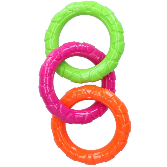 Rosewood Tough Multi-Colour Rings Dog Chew Toy, Medium