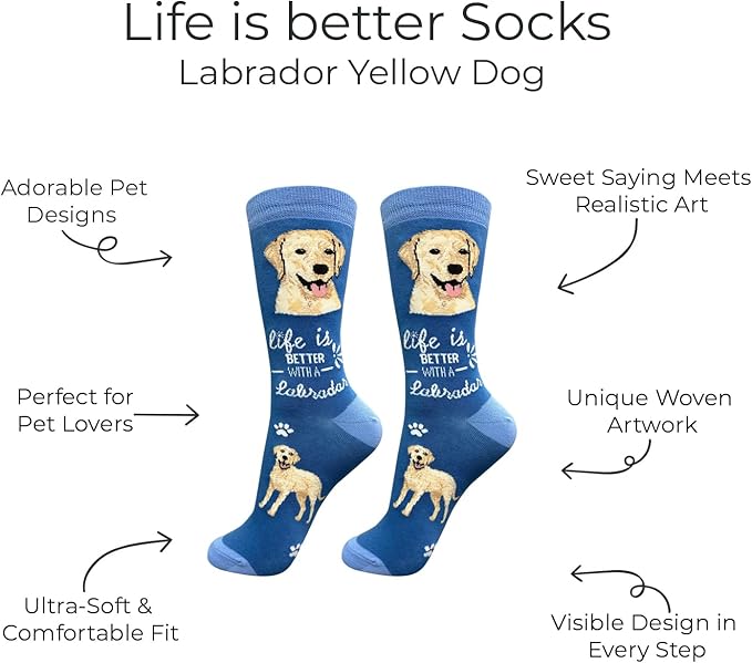 Yellow lab Dog lovers Socks, Unisex,Fits in most,Premium Quality,Great Gift