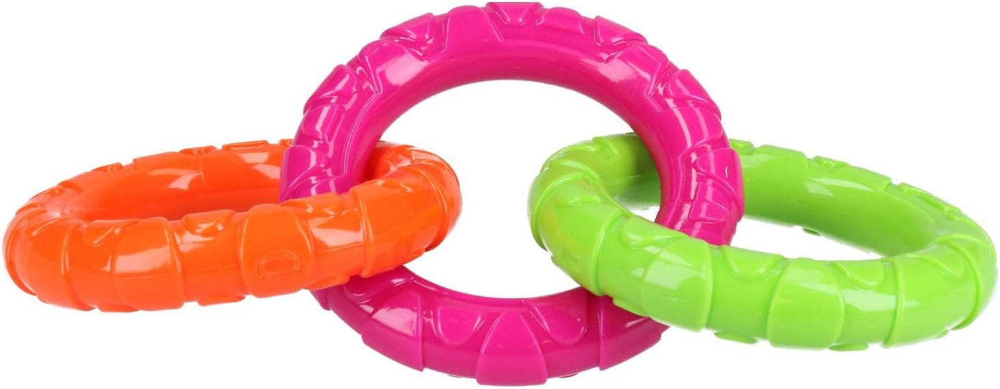 Rosewood Tough Multi-Colour Rings Dog Chew Toy, Medium