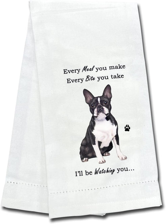 Boston Terrier Kitchen Towels - Soft, Highly Absorbent - Gifts for Pet Lovers - Reusable, Quick Drying - 100% Natural Cotton