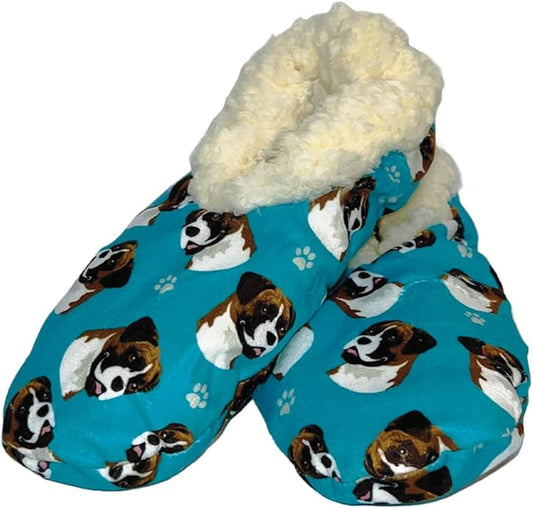 Boxer Super Soft Slippers - One Size Fits Most - Cozy House Slippers - Non Skid Bottom - perfect for Boxer gifts