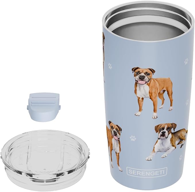Boxer Lovers 20 Oz. Stainless Steel, Vacuum Insulated Tumbler with Spill Proof Lid - 3D Print - Insulated Travel mug for Hot or Cold Drinks (Boxer Tumbler)
