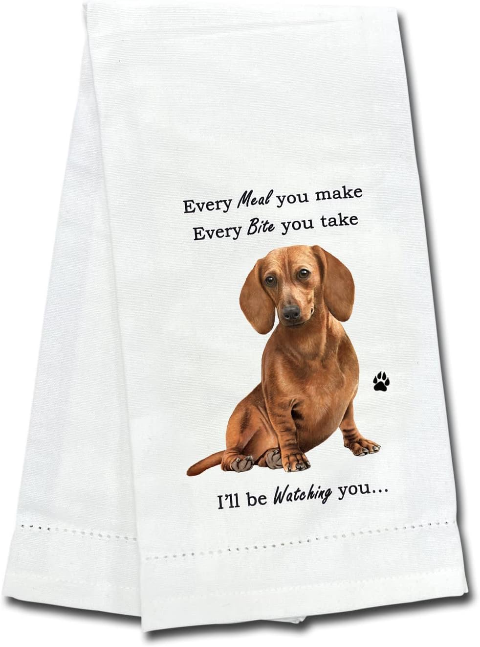 Red Dachshund Dogs lover Kitchen Towel Tea towel- Soft Highly Absorbent - Reusable - Quick Drying - 100% Natural Cotton