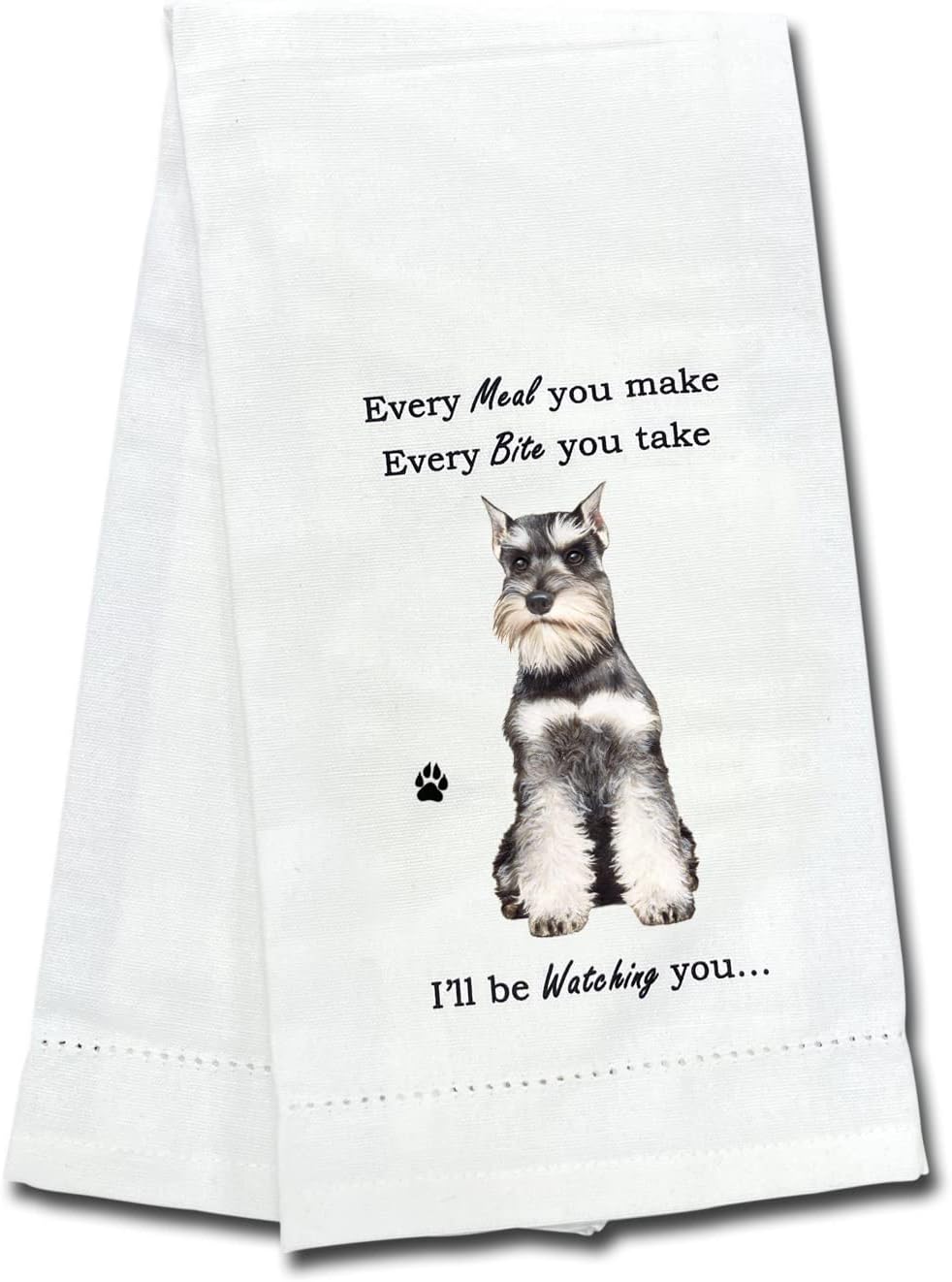 Schnauzer Kitchen Dog Lovers Towel - Soft Highly Absorbent - Dish Towels for Washing Dish-Tea Towel- Reusable - Quick Drying - 100% Natural Cotton
