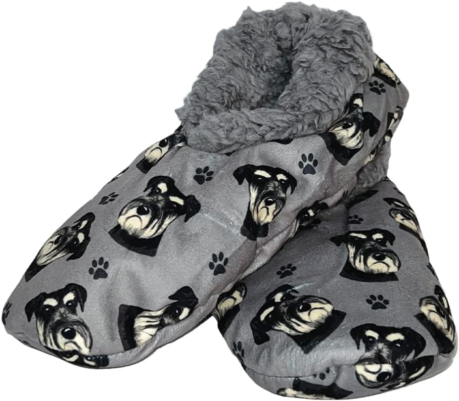 SCHNAUZER Dog Lovers Cozy ,unisex Slipper, one size fits most,Sherpa, Non skid Bottom