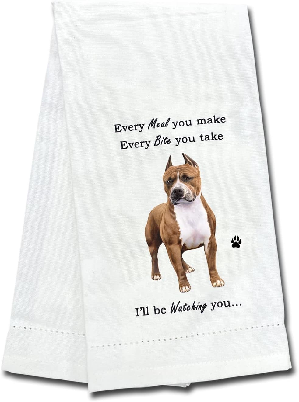 Pit Bull Dog Lover Kitchen Towel - Dish Towels for Washing Dishes - Tea Towels - Reusable - Quick Drying - 100% Natural Cotton