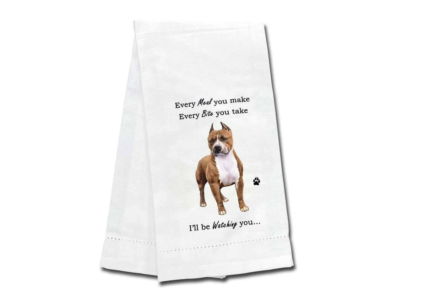 Pit Bull Dog Lover Kitchen Towel - Dish Towels for Washing Dishes - Tea Towels - Reusable - Quick Drying - 100% Natural Cotton