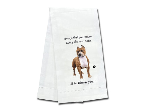 Pit Bull Dog Lover Kitchen Towel - Dish Towels for Washing Dishes - Tea Towels - Reusable - Quick Drying - 100% Natural Cotton