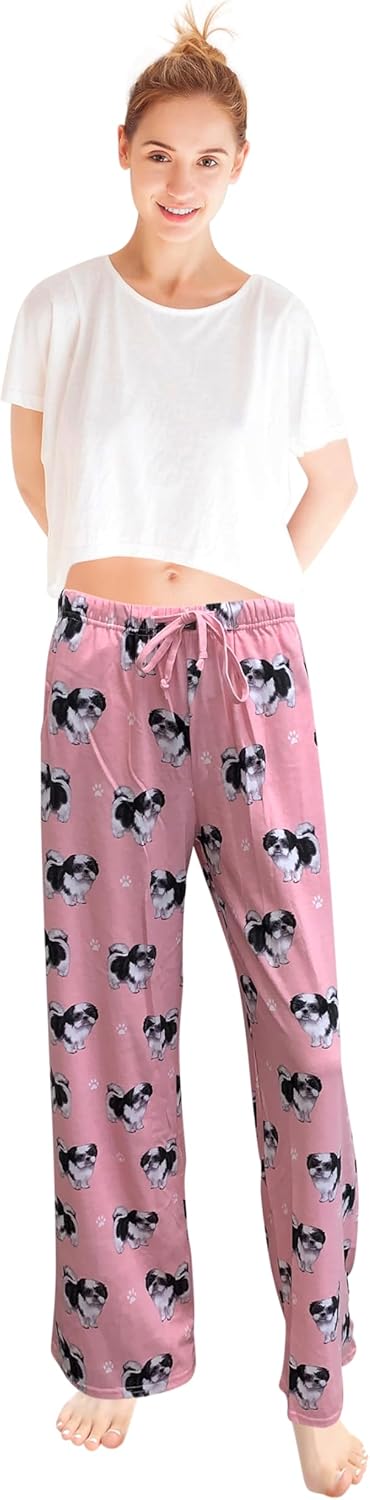 Shih Tzu Dog lovers Unisex Lightweight Cotton Blend Pajama Bottoms –Unisex  Super Soft and Comfortable – Perfect for Shih Tzu Gifts