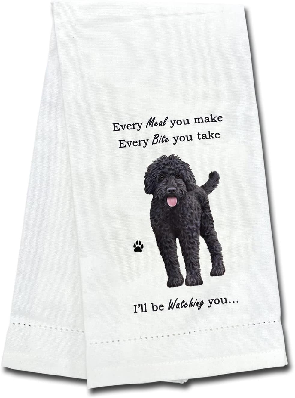 DARK LABRADOODLE Kitchen Towel - Soft Highly Absorbent - Dish Towels for Washing Dishes - Tea Towels - Reusable - Quick Drying - 100% Natural Cotton