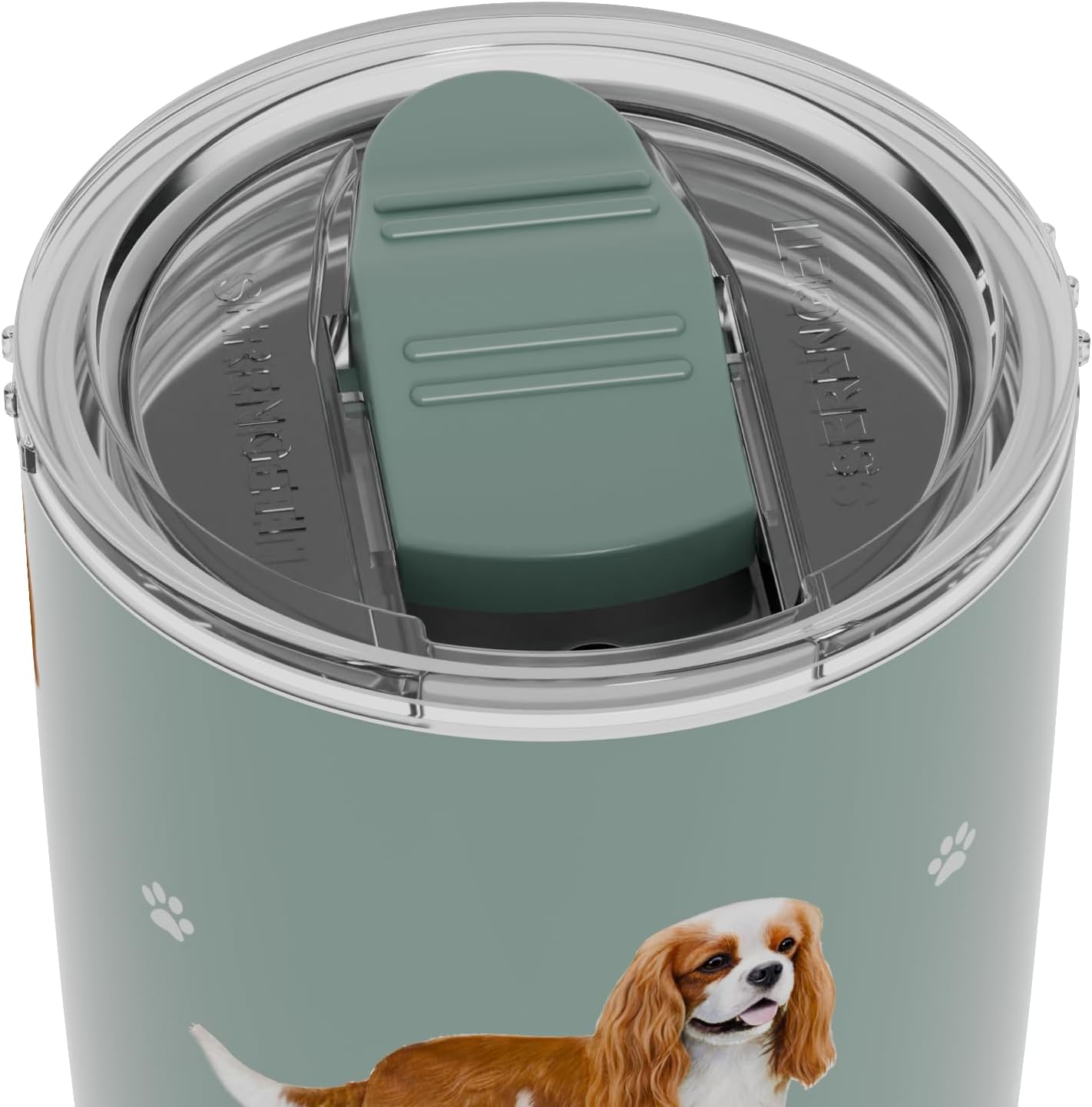 King Charles Cavalier Dog Lovers 20 Oz. Stainless Steel, Vacuum Insulated Tumbler with Spill Proof Lid - 3D Print - Insulated Travel mug for Hot or Cold Drinks (King Charles Cavalier Tumbler)