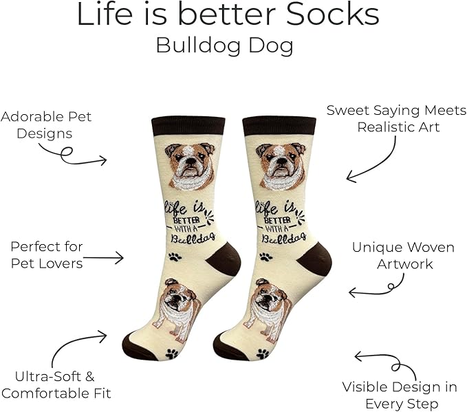 Bulldog dog lovers socks,One size fits most,Unisex, All season, Premium quality