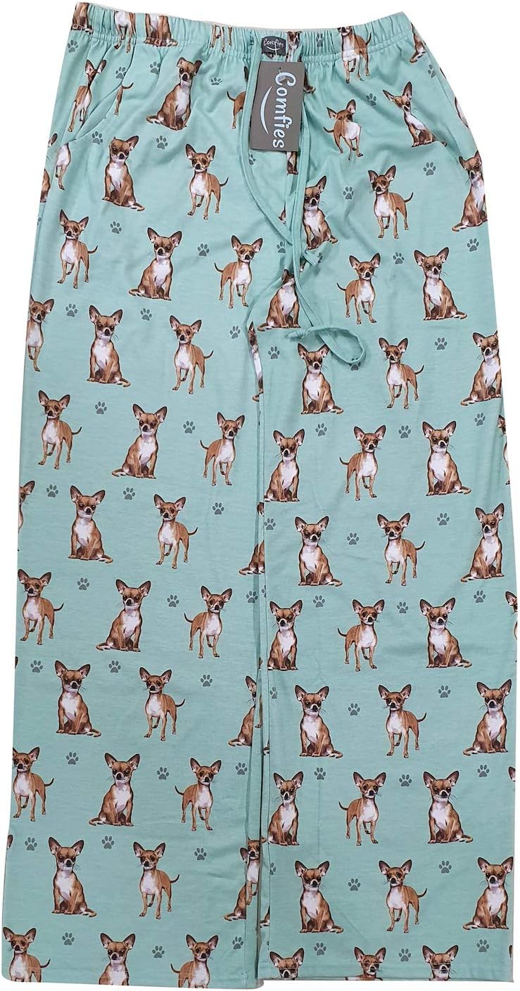 Tan Chihuahua Dog  lovers Pajamas- Pants-Unisex -Premium Quality