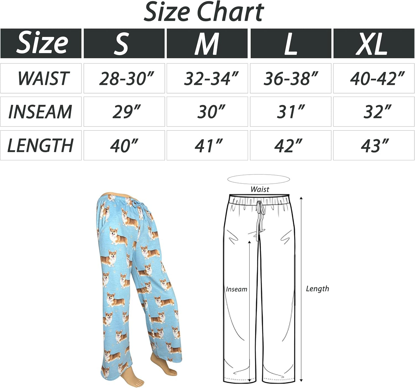 Corgi Lovers Pajama Pants – New Cotton Blend - Unisex All Season - Comfort Fit Lounge Pants