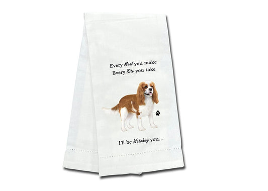 King Charles Cavalier Dog Lovers Kitchen Towels - Soft, Highly Absorbent - Dish & Tea Towels - Reusable, Quick Drying - 100% Natural Cotton - For Pet Lovers