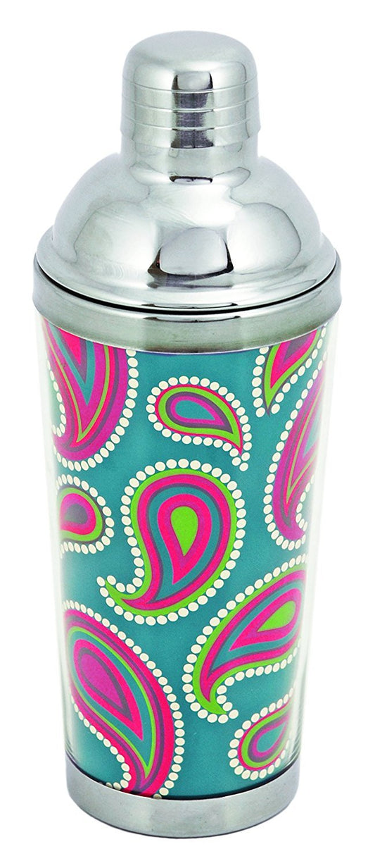 True Spirit Mixing, 16 oz Disco Cocktail Shaker, Bright Patterns