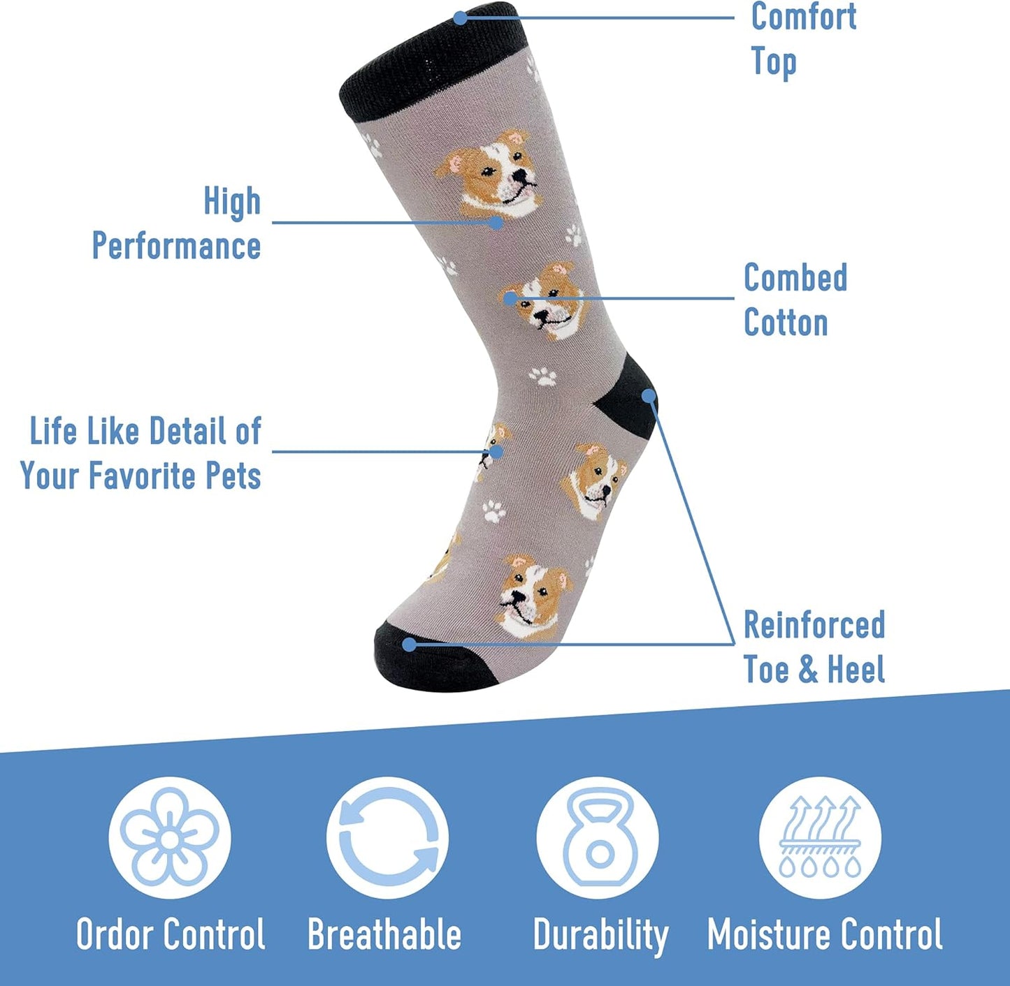 Pitbull Dog lovers Socks ,All Season ,one Size fits most, Unisex, premium Quality