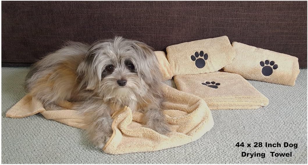 Ultra-Absorbent Pet Bath Towel for Small, Medium, Large Dogs and Cats, Machine Washable 44" x 28" Inch.