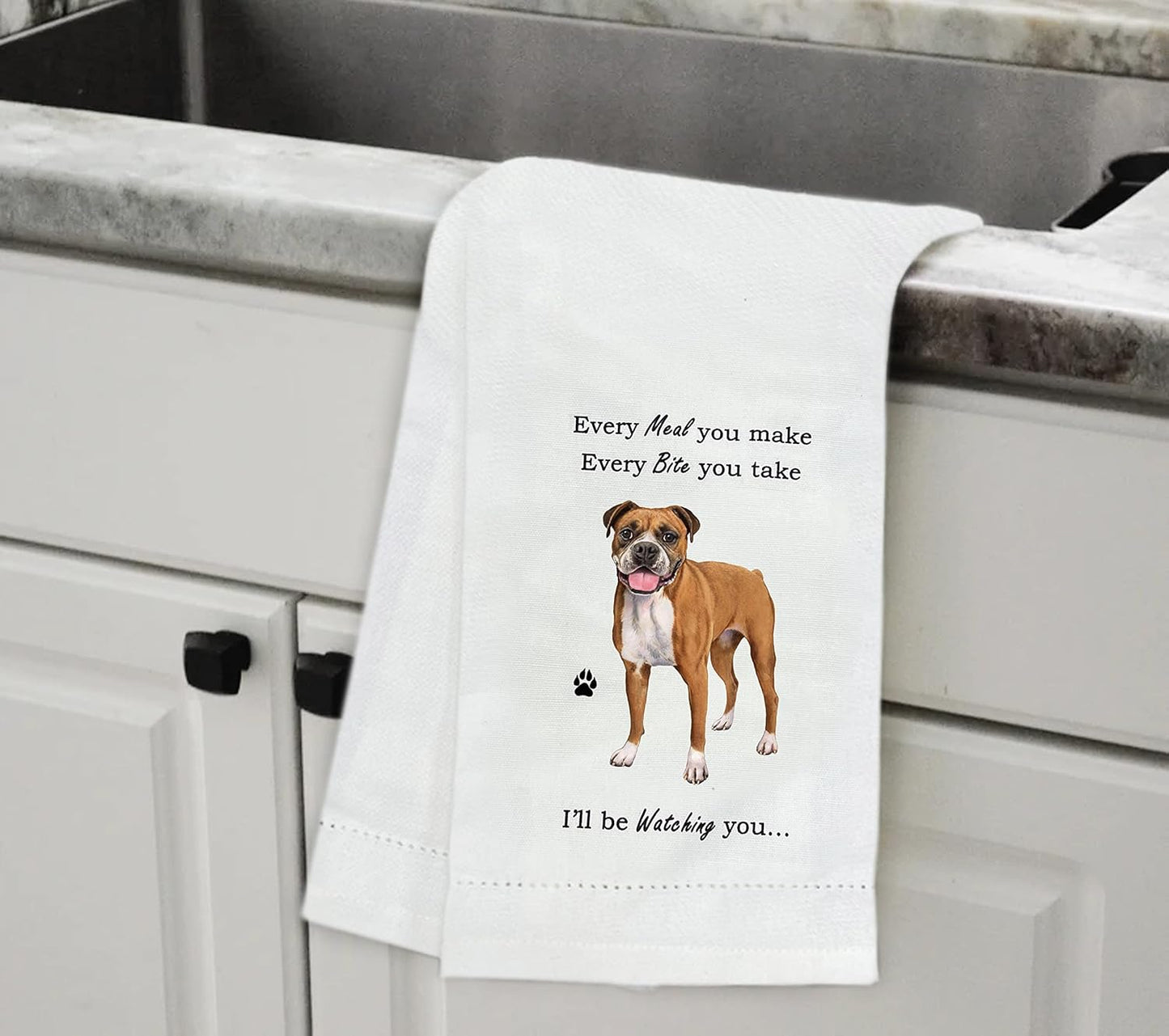 Boxer Dog lovers Kitchen Towel Tea towel- Soft Highly Absorbent - Reusable - Quick Drying - 100% Natural Cotton