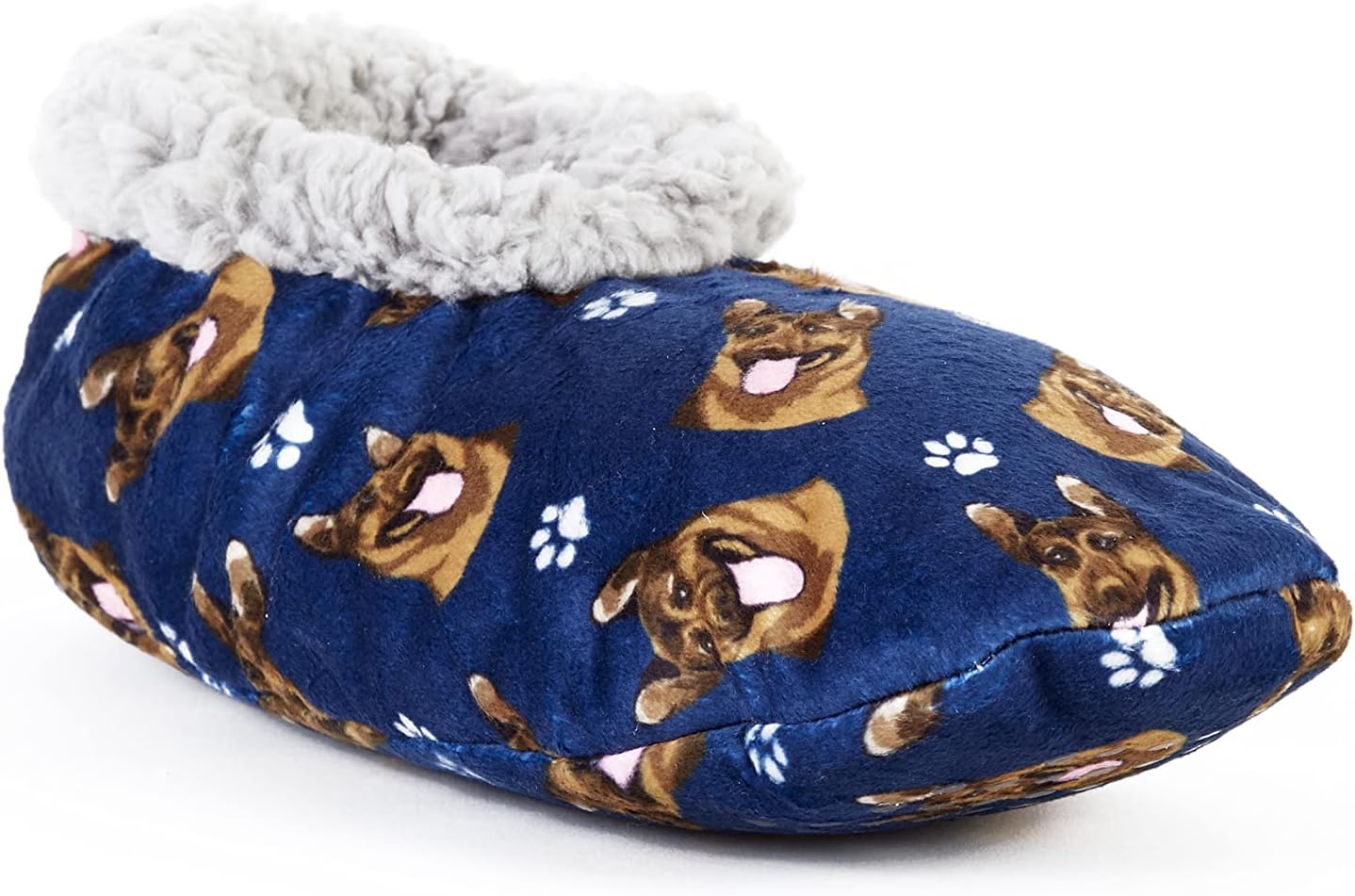 German Shepherd Super Soft Women Slippers - One Size Fits Most - Cozy House Slippers - Non Skid Bottom