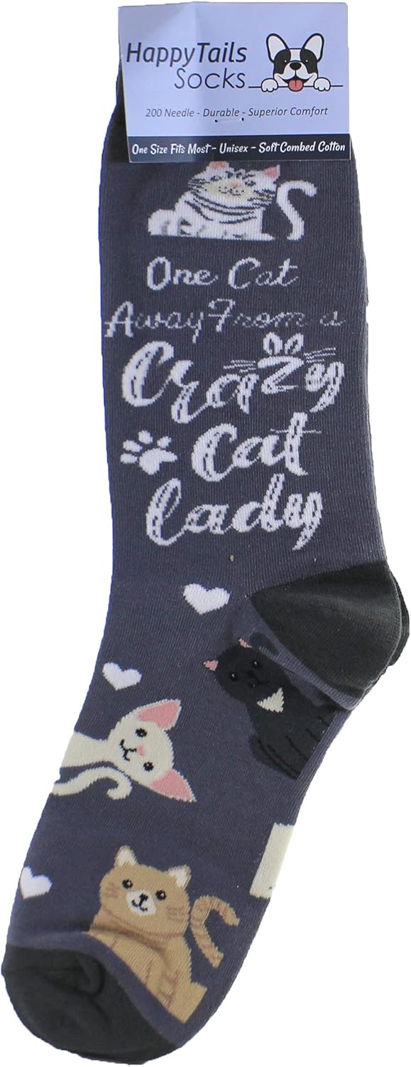 Crazy Cat Lover Socks - Fun - All Season - One Size Fits Most - Unisex