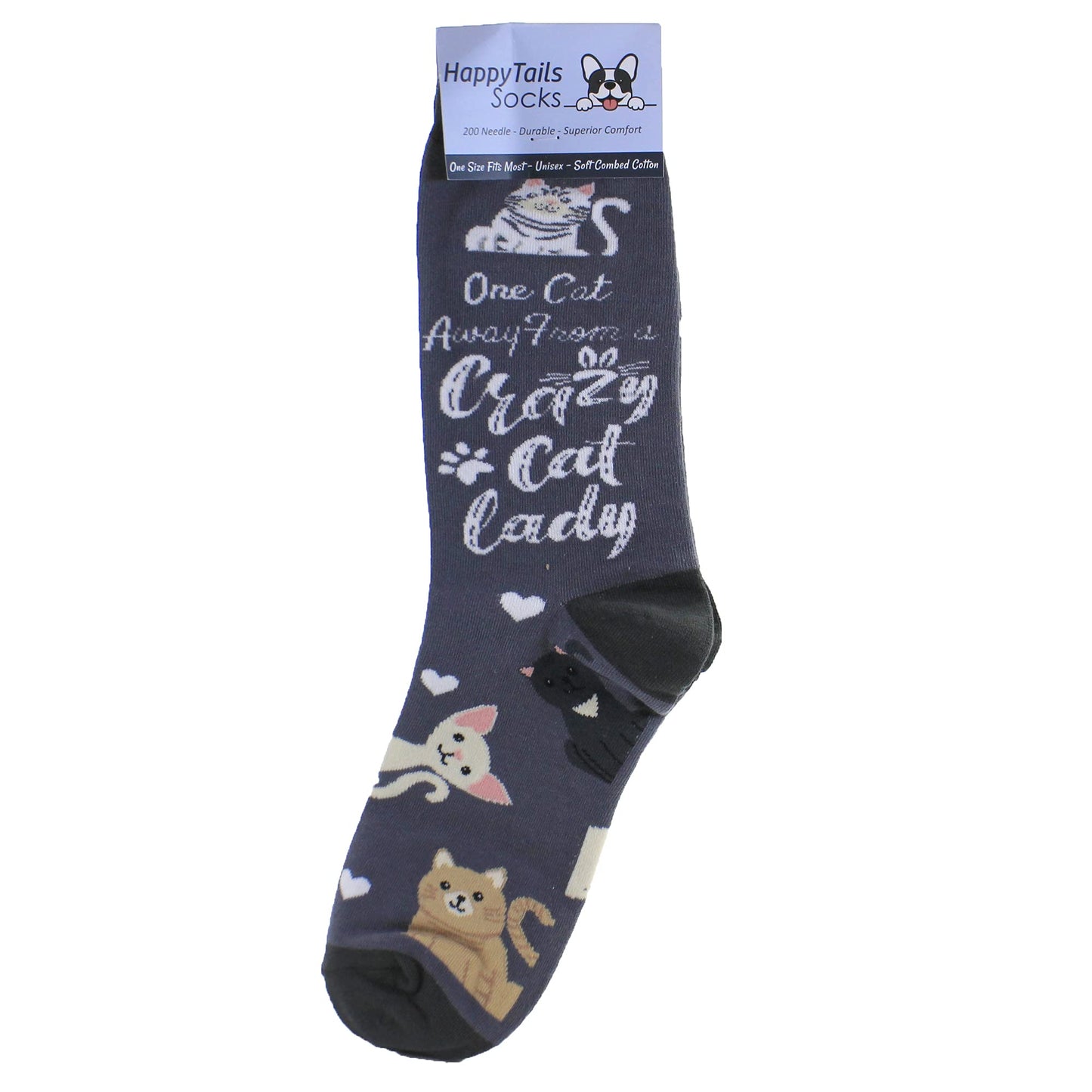 Crazy Cat Lover Socks - Fun - All Season - One Size Fits Most - Unisex
