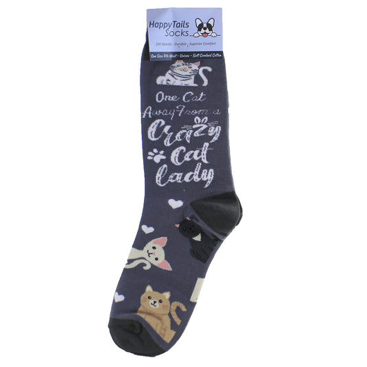 Crazy Cat Lover Socks - Fun - All Season - One Size Fits Most - Unisex