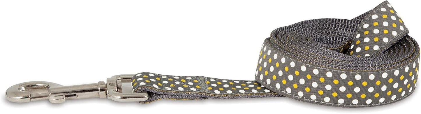 Petmate Dots Leash, 1" x 6', Yellow. Strong and  Up to 50 lbs