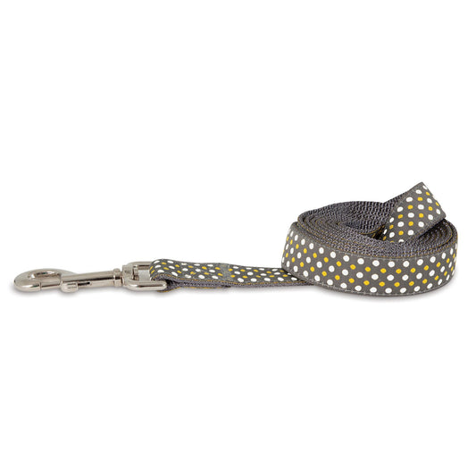 Petmate Dots Leash, 1" x 6', Yellow. Strong and  Up to 50 lbs