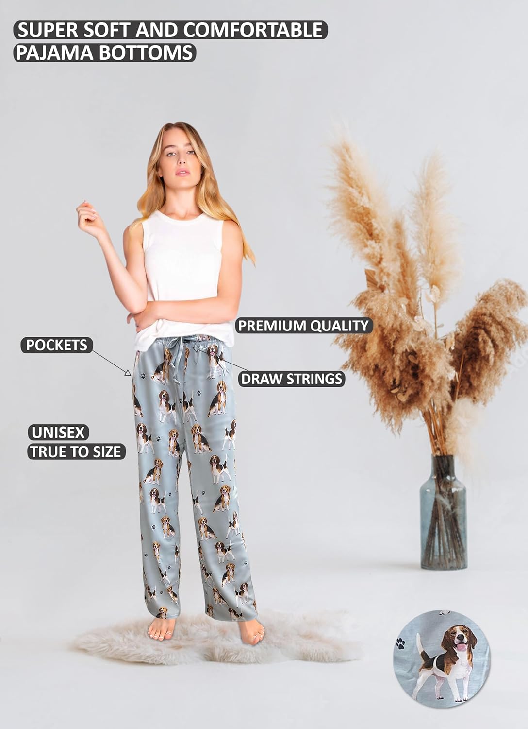 Beagle Dog lovers Pajama-Pants-Unisex-one size fits most-Premium Quality