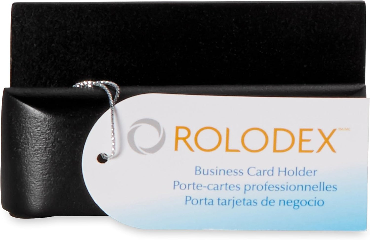 Rolodex® Wood Tones™ Business Card Holder, Black