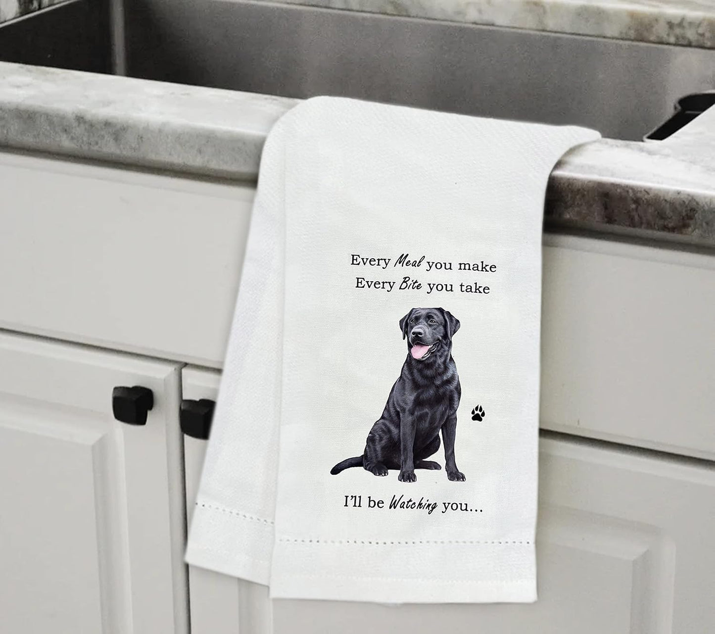 BLACK LABRADOR Lovers Kitchen &Dish Towel - Soft Highly Absorbent - Reusable - Quick Drying - 100% Natural Cotton