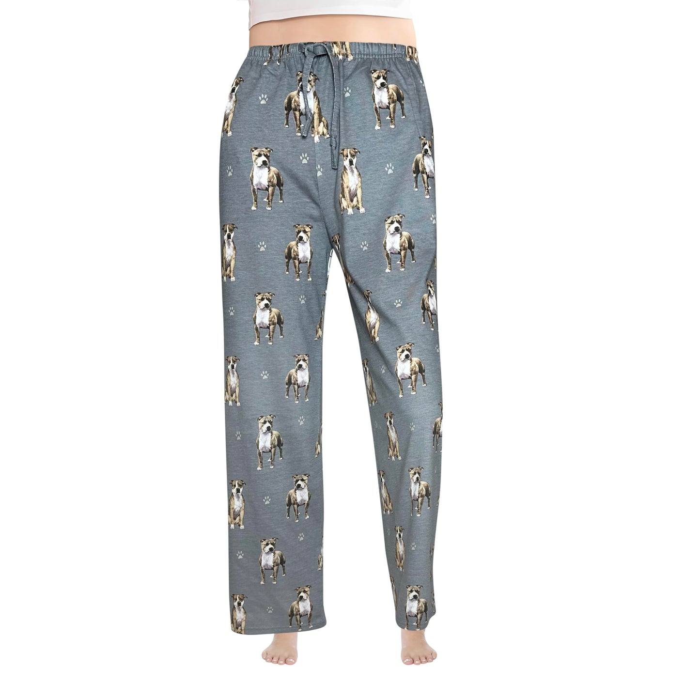Pit Bull Pet Lover Pajama Pants – New Cotton Blend - All Season - Comfort Fit Lounge Pants for Women and Men