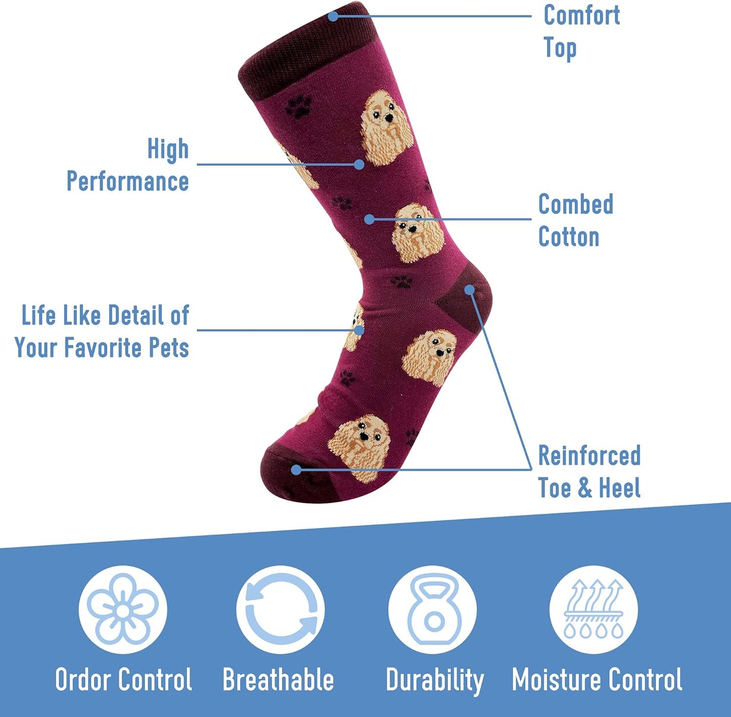 Cocker Spaniel Dog lovers Socks, Unisex-one size fits most,Premium Quality