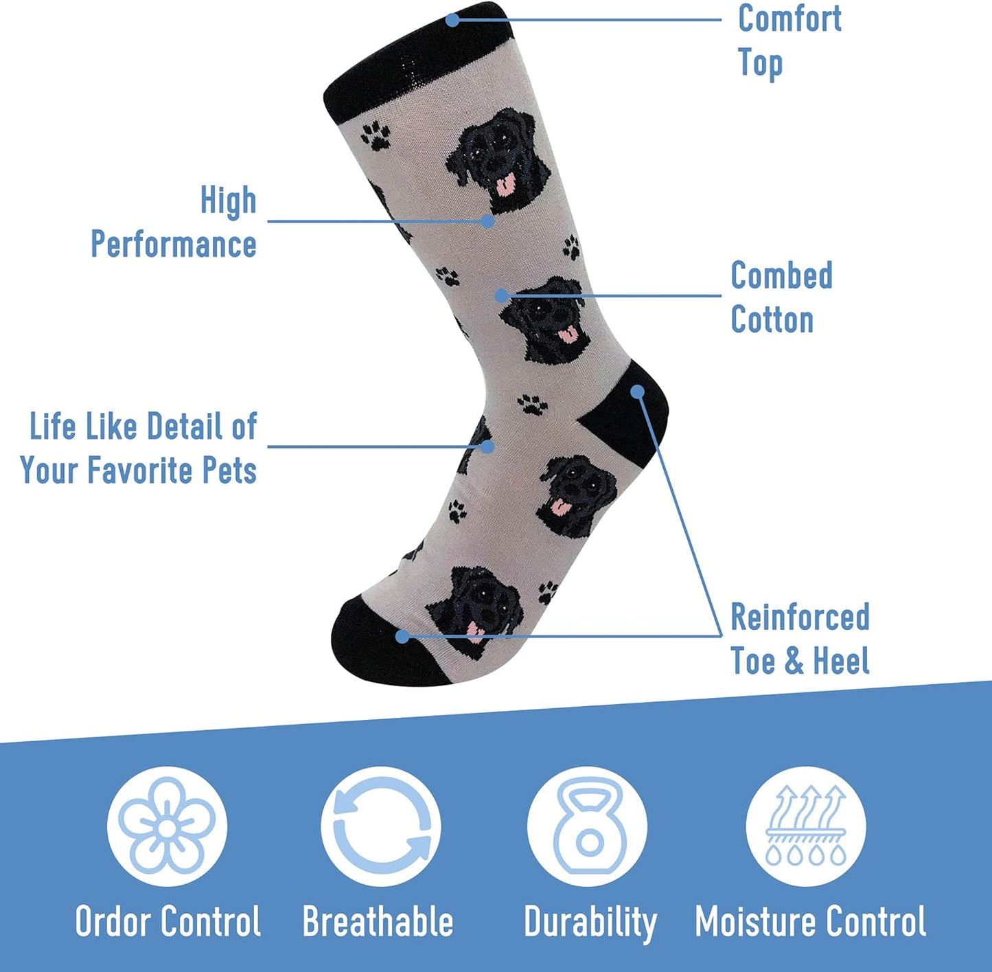 Black Labrador Retriever Dog Lovers  Socks Unisex , one size fits most, Premium quality