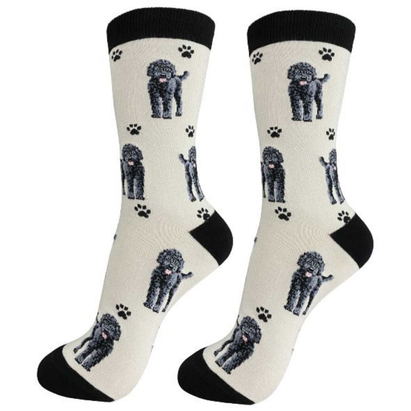 Black Labradoodle Dogs Lovers Socks - All Season - One Size Fits Most - Unisex