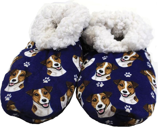 Jack Russell Terrier Lovers Super Soft Slippers - Jack Russell Terrier Gifts - Cozy House Slippers - Non Skid Bottom - One Size Fits Most - Sherpa Slipper - Pet Lover Gifts For Men And Women